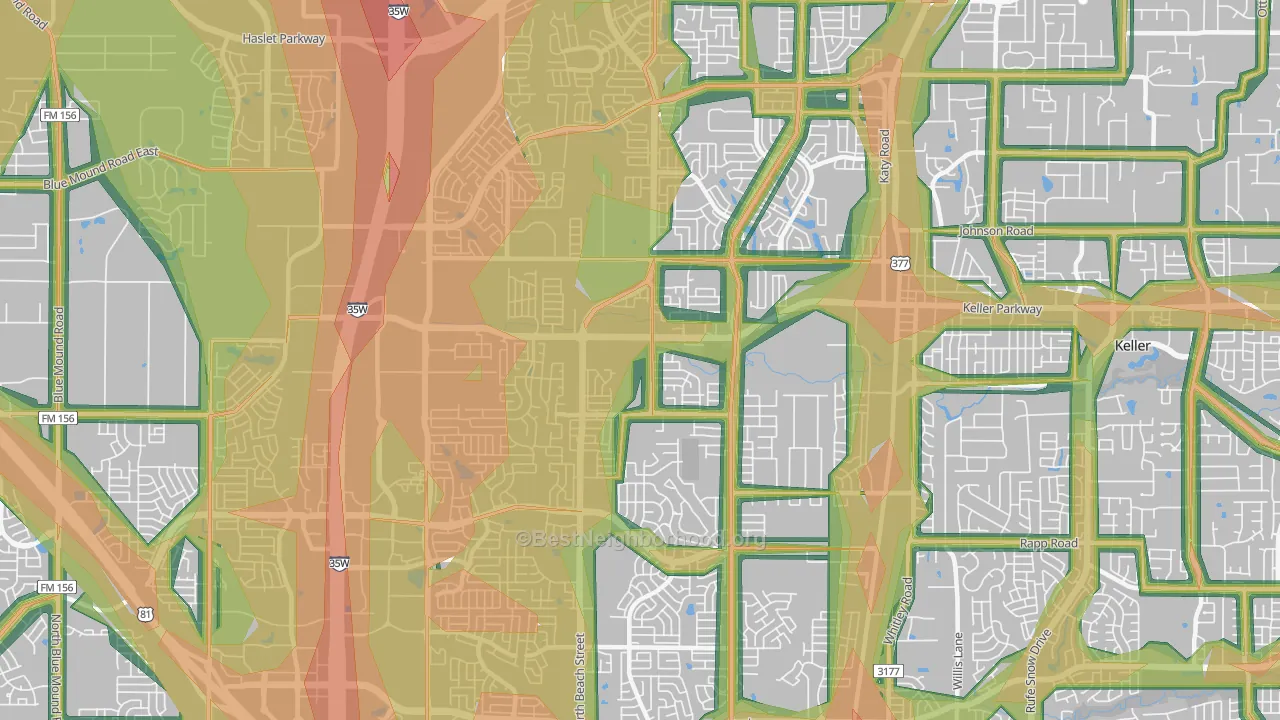 76244, TX Map of Noise Levels in 76244