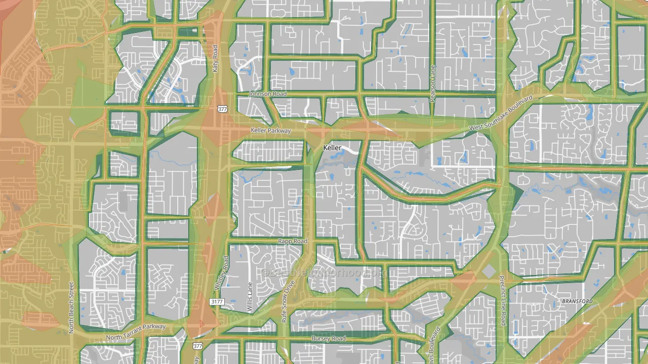 76248, TX Map of Noise Levels in 76248