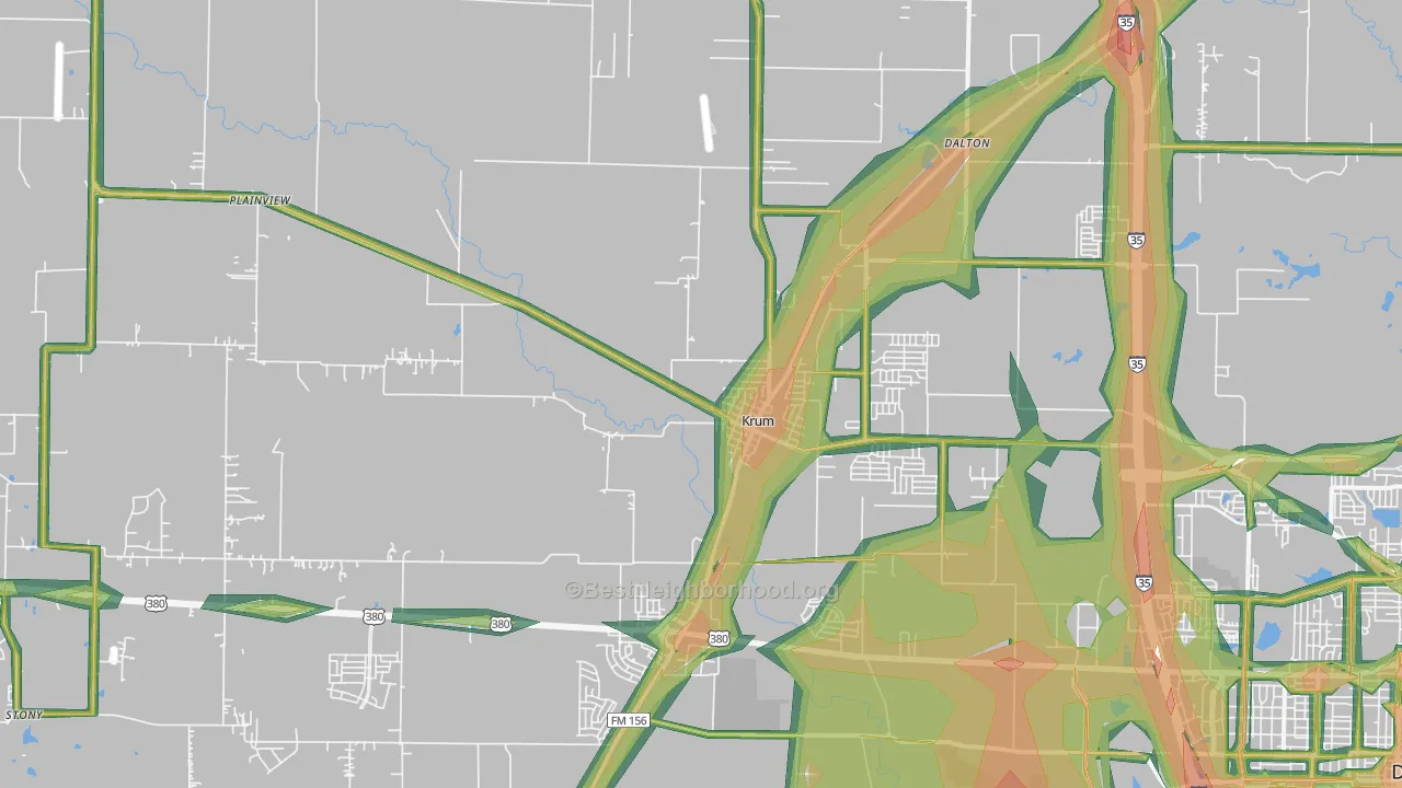 76249, TX Map of Noise Levels in 76249