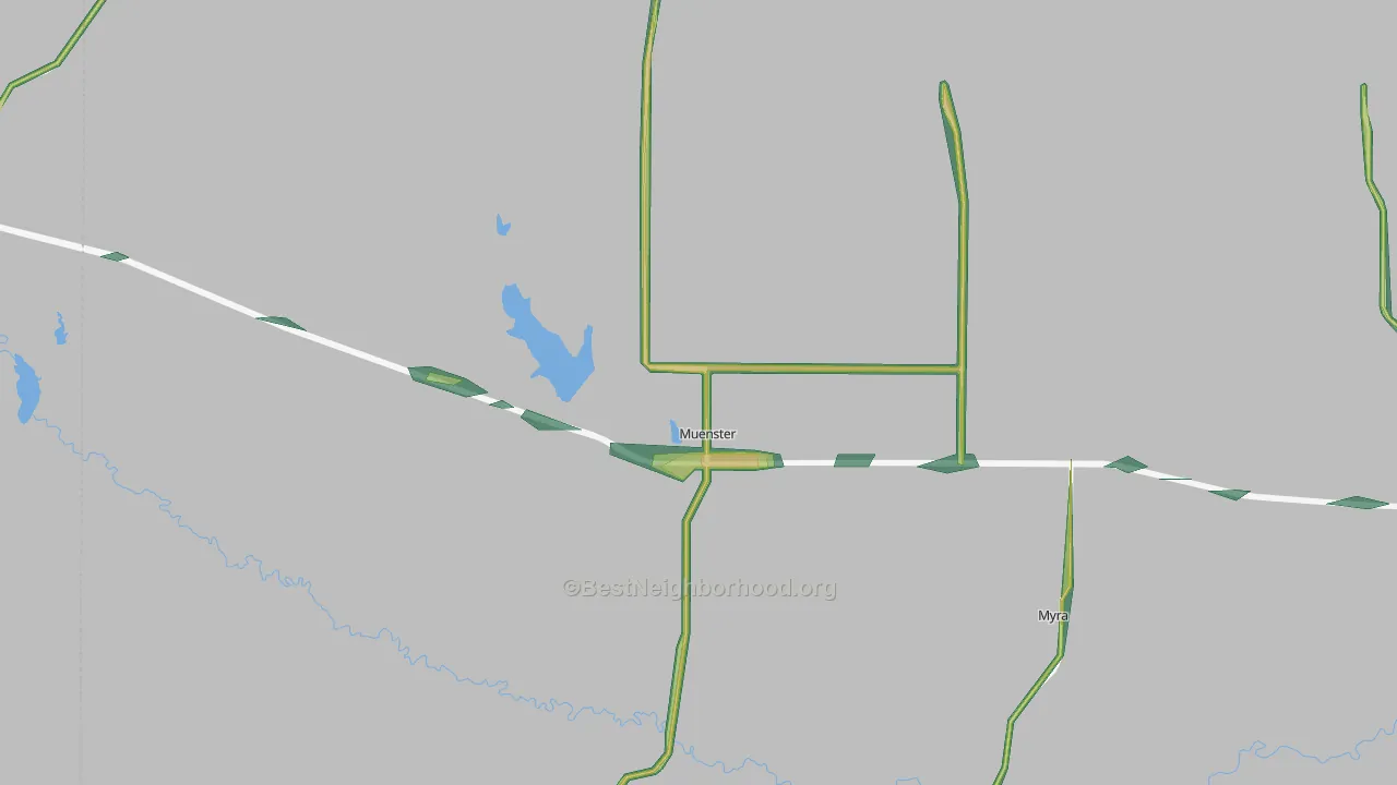 76252, TX Map of Noise Levels in 76252