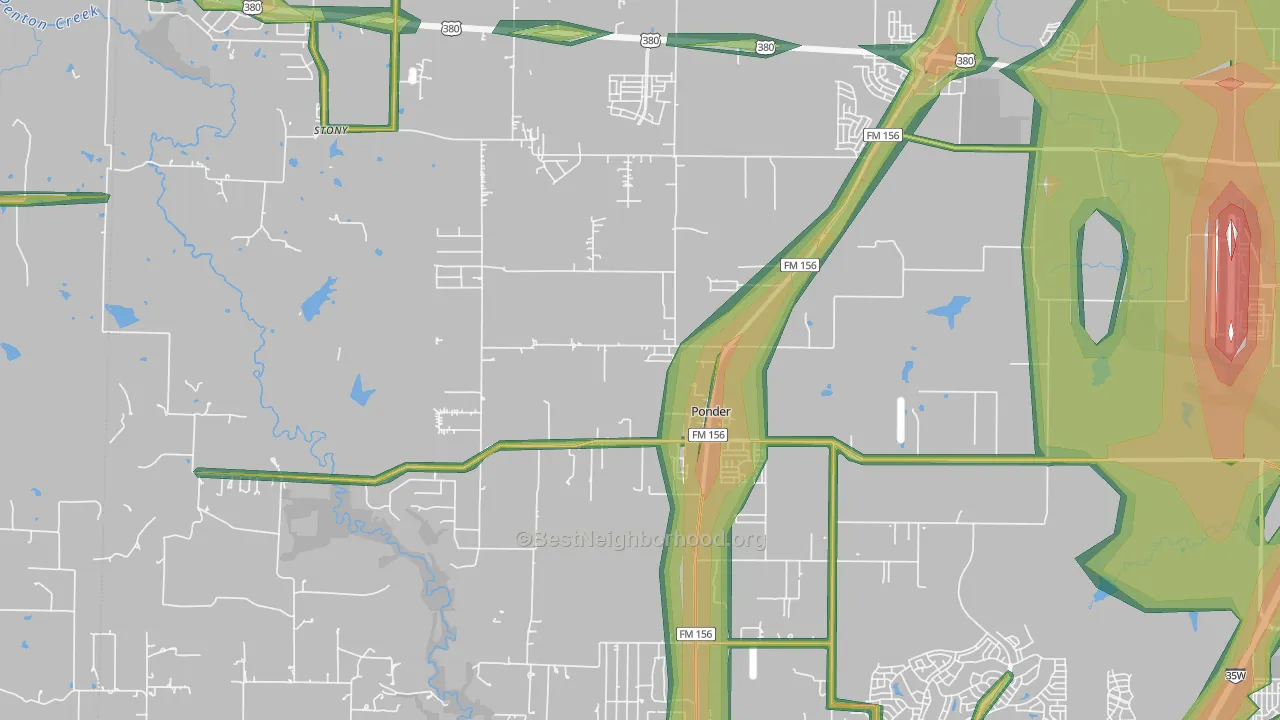 76259, TX Map of Noise Levels in 76259
