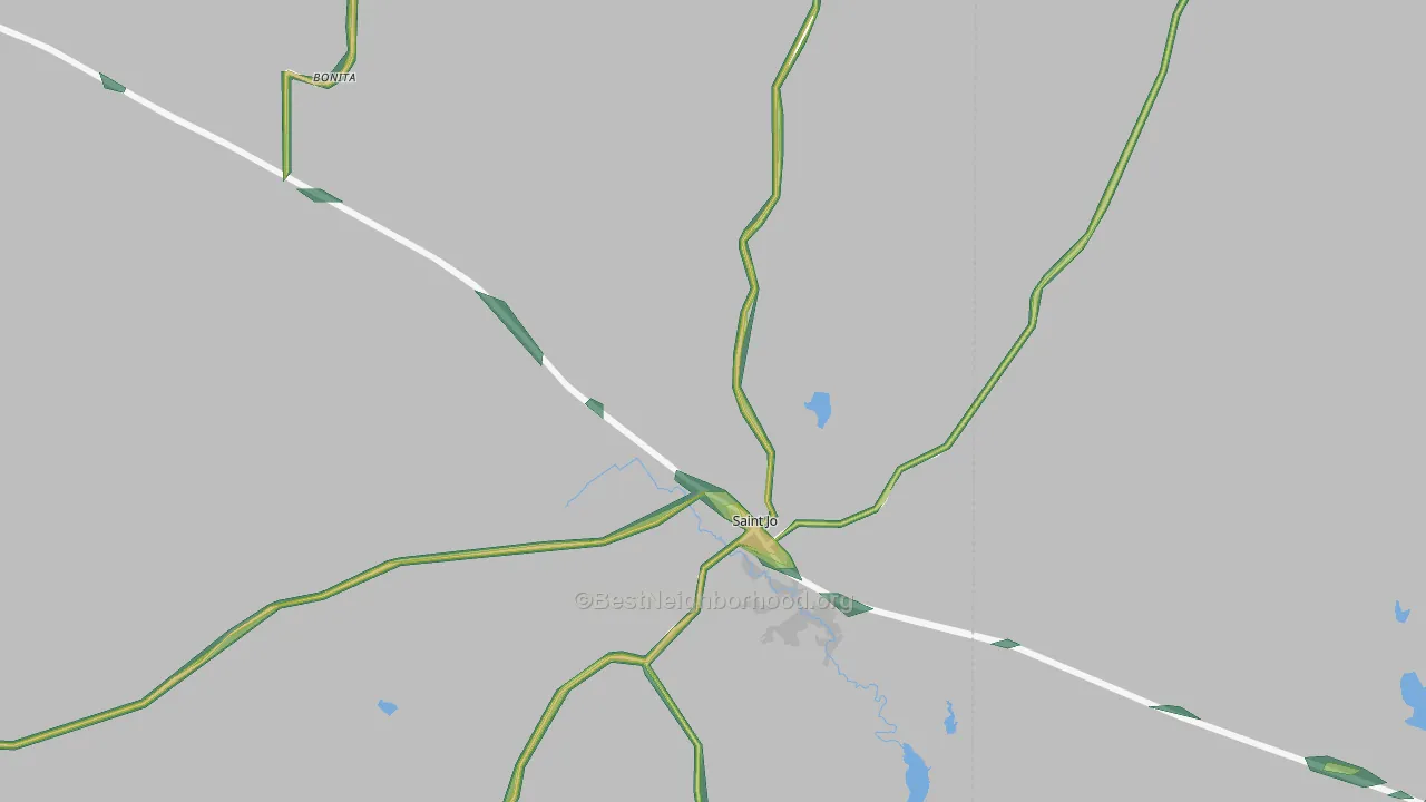 76265, TX Map of Noise Levels in 76265