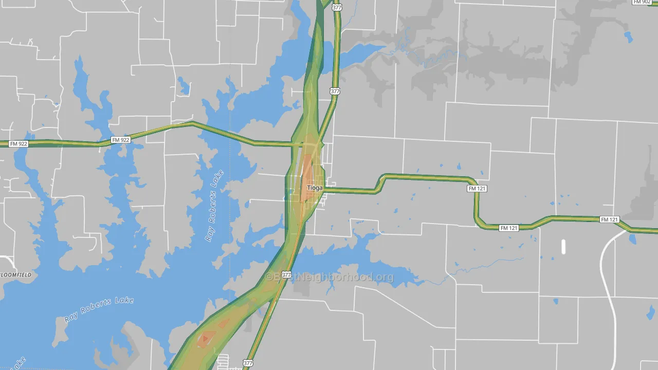 76271, TX Map of Noise Levels in 76271