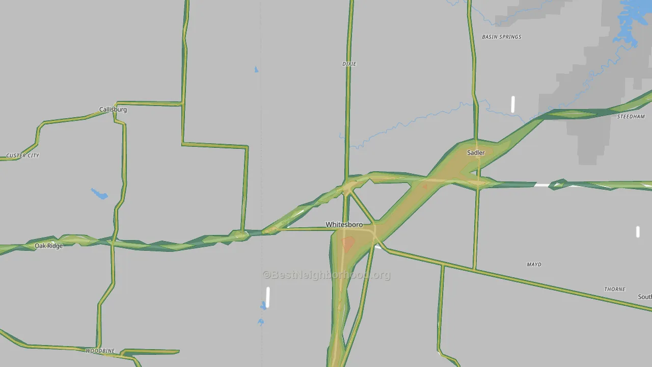 76273, TX Map of Noise Levels in 76273