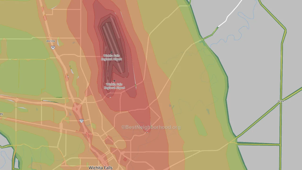 76305, TX Map of Noise Levels in 76305