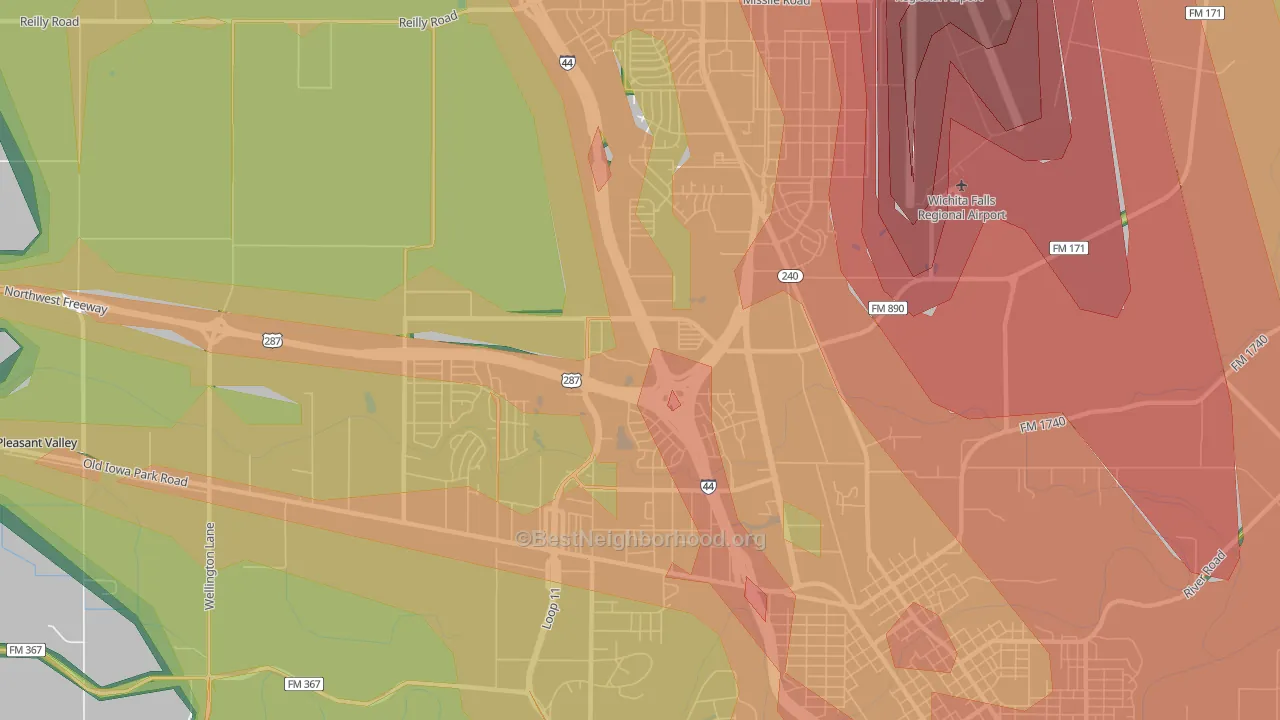 76306, TX Map of Noise Levels in 76306