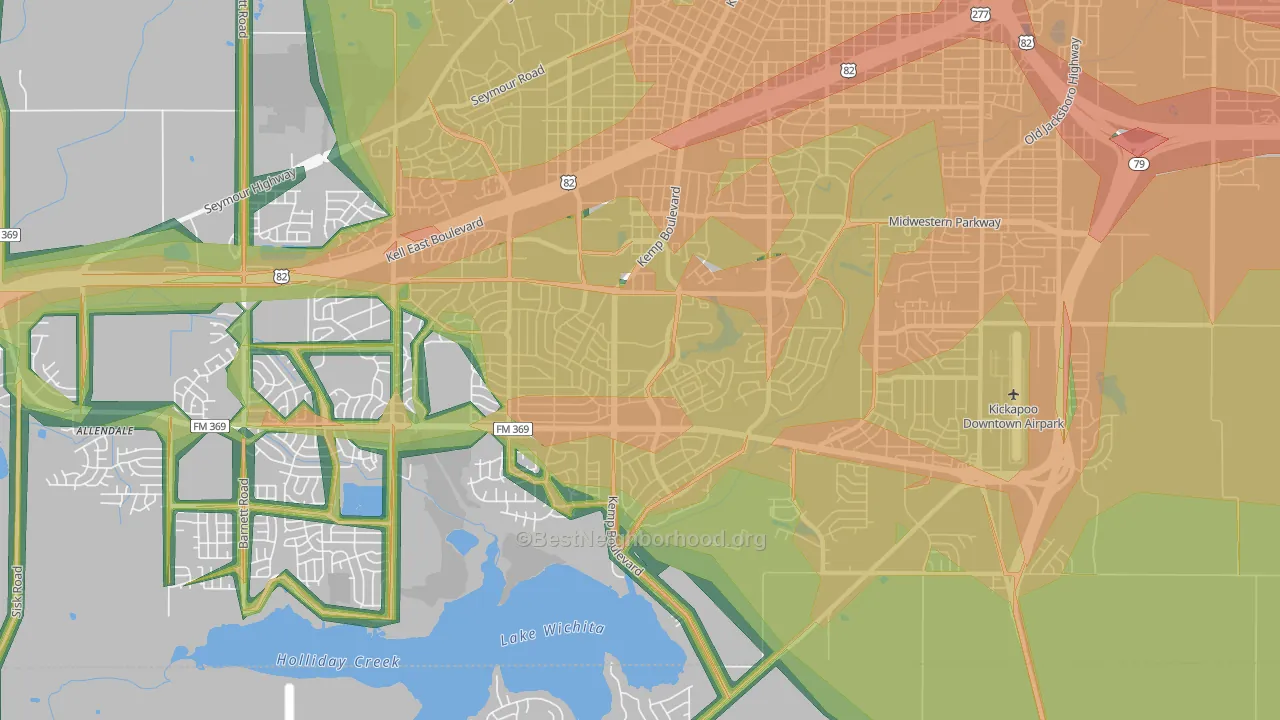76308, TX Map of Noise Levels in 76308
