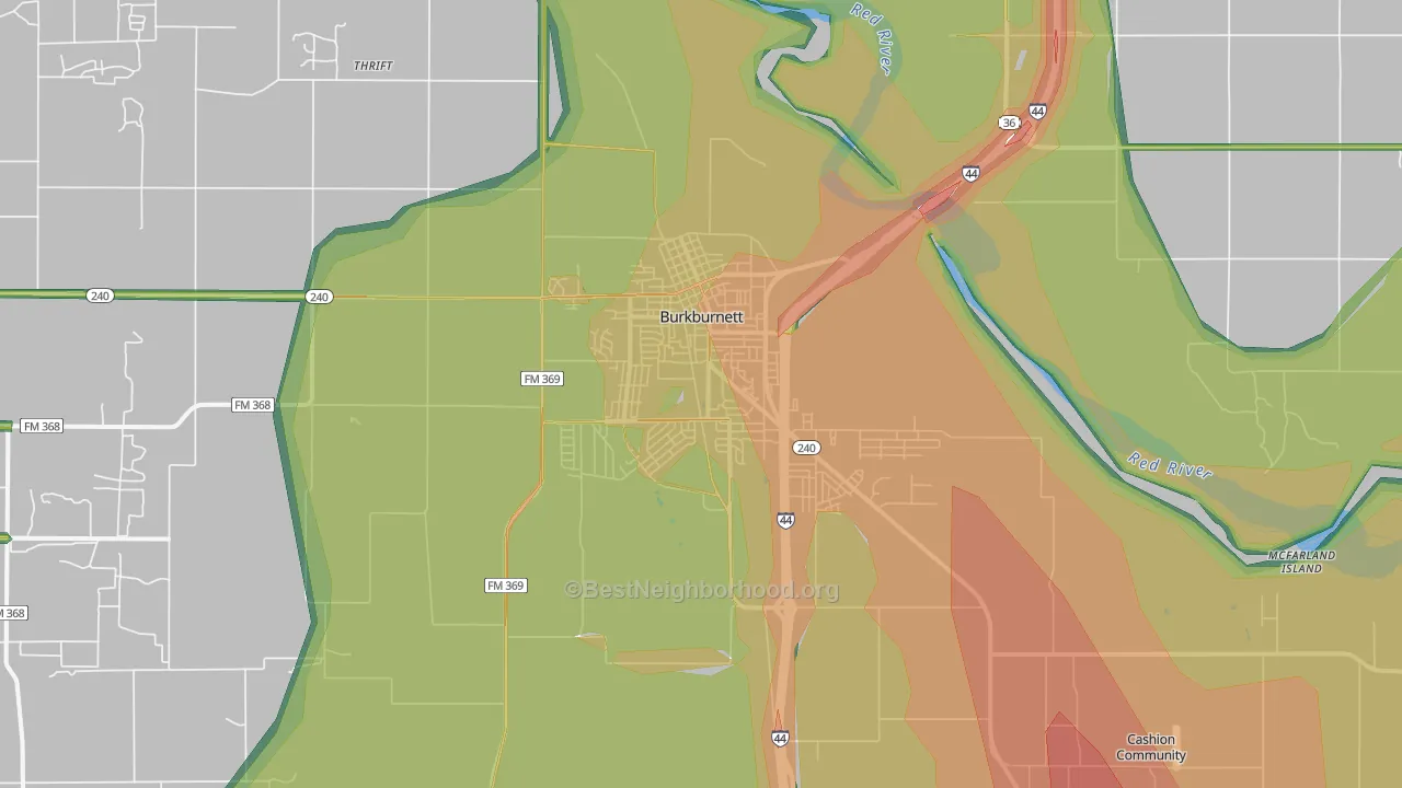 76354, TX Map of Noise Levels in 76354