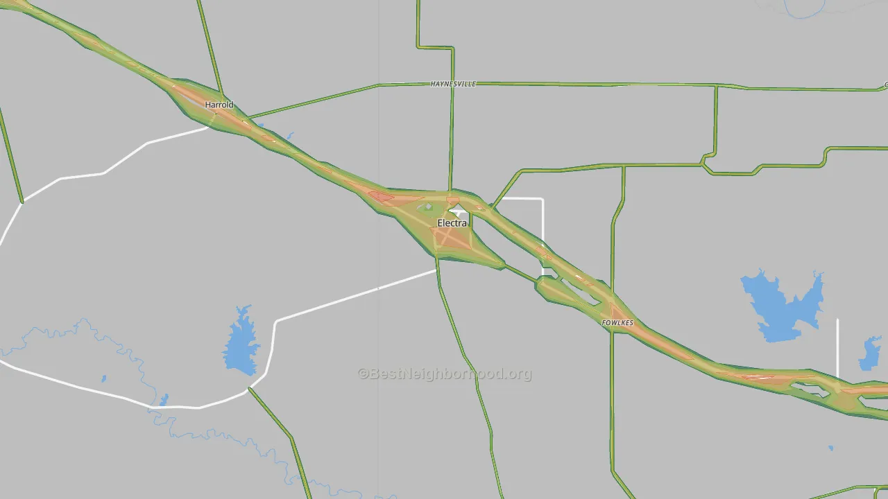 76360, TX Map of Noise Levels in 76360