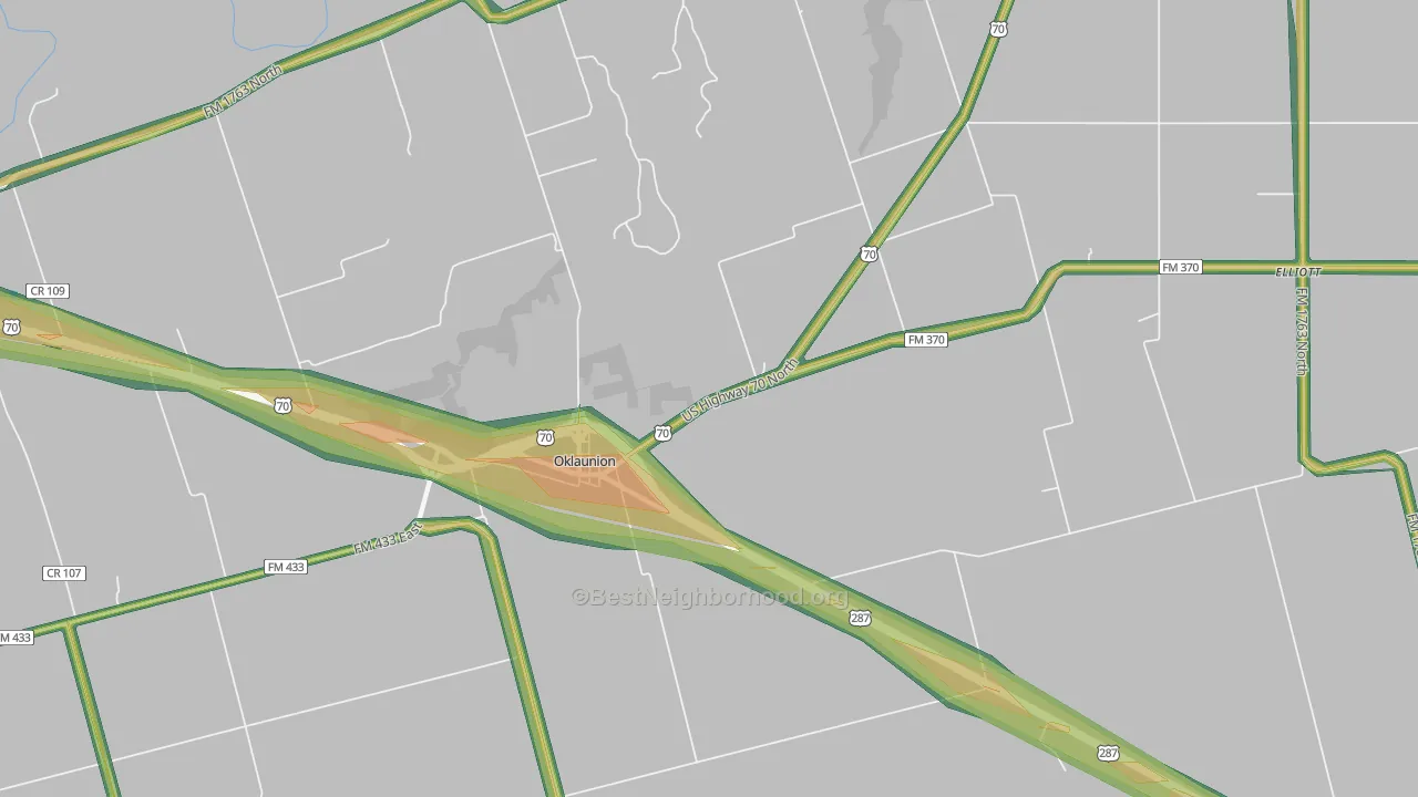 76373, TX Map of Noise Levels in 76373
