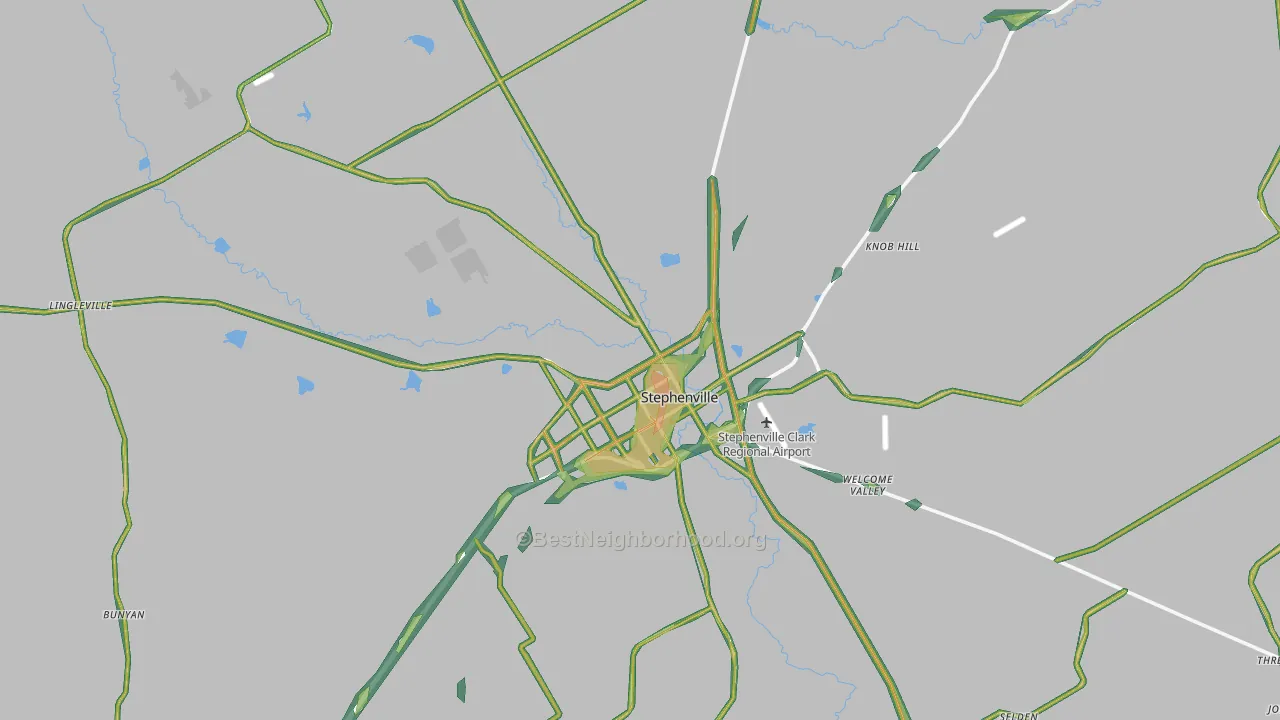 76401, TX Map of Noise Levels in 76401