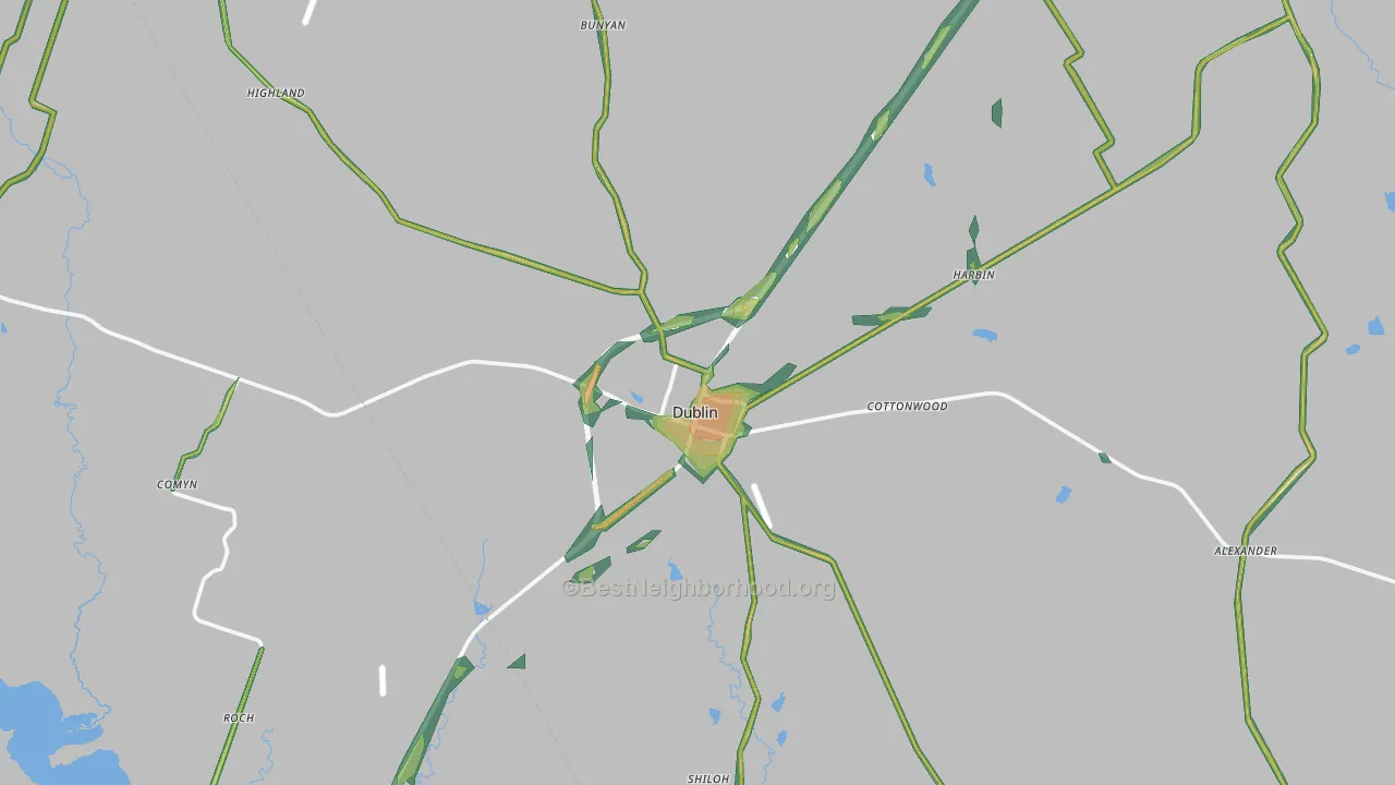 76446, TX Map of Noise Levels in 76446