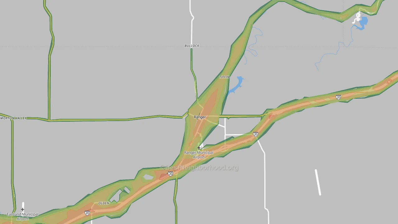 76470, TX Map of Noise Levels in 76470