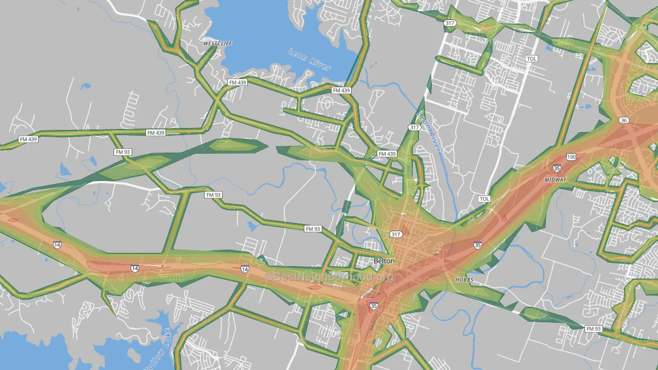 76513, TX Map of Noise Levels in 76513