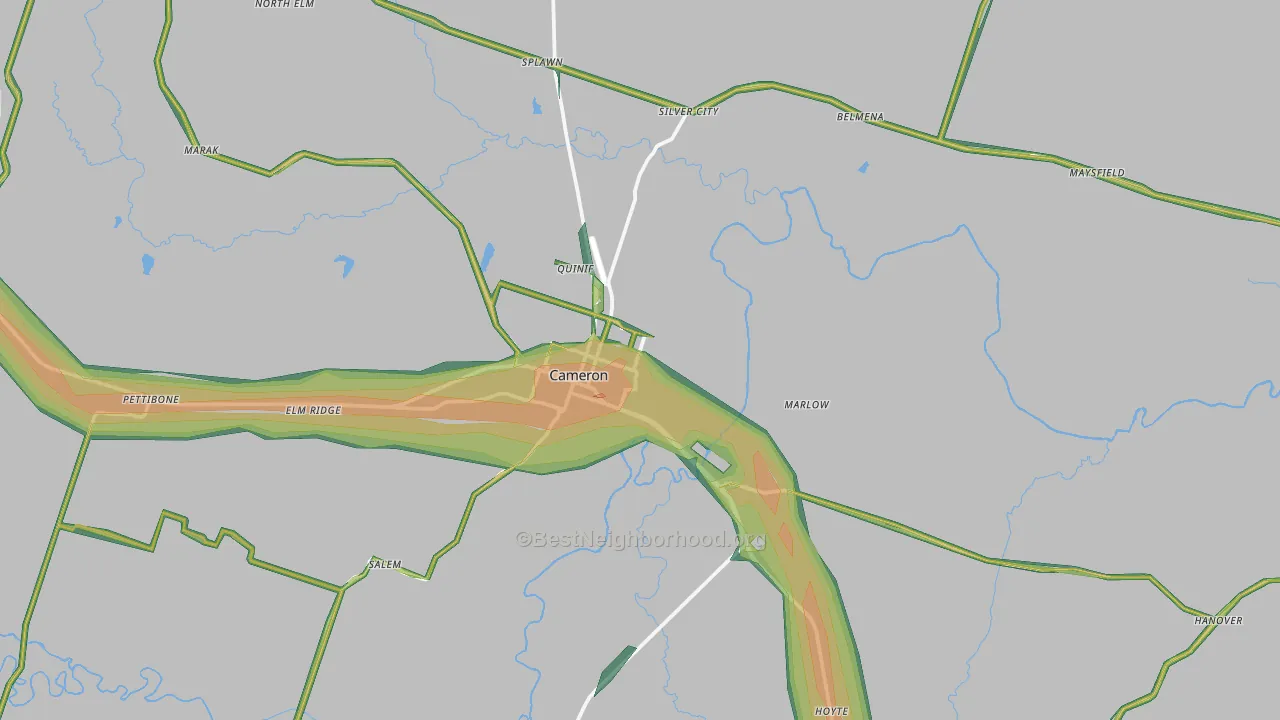 76520, TX Map of Noise Levels in 76520