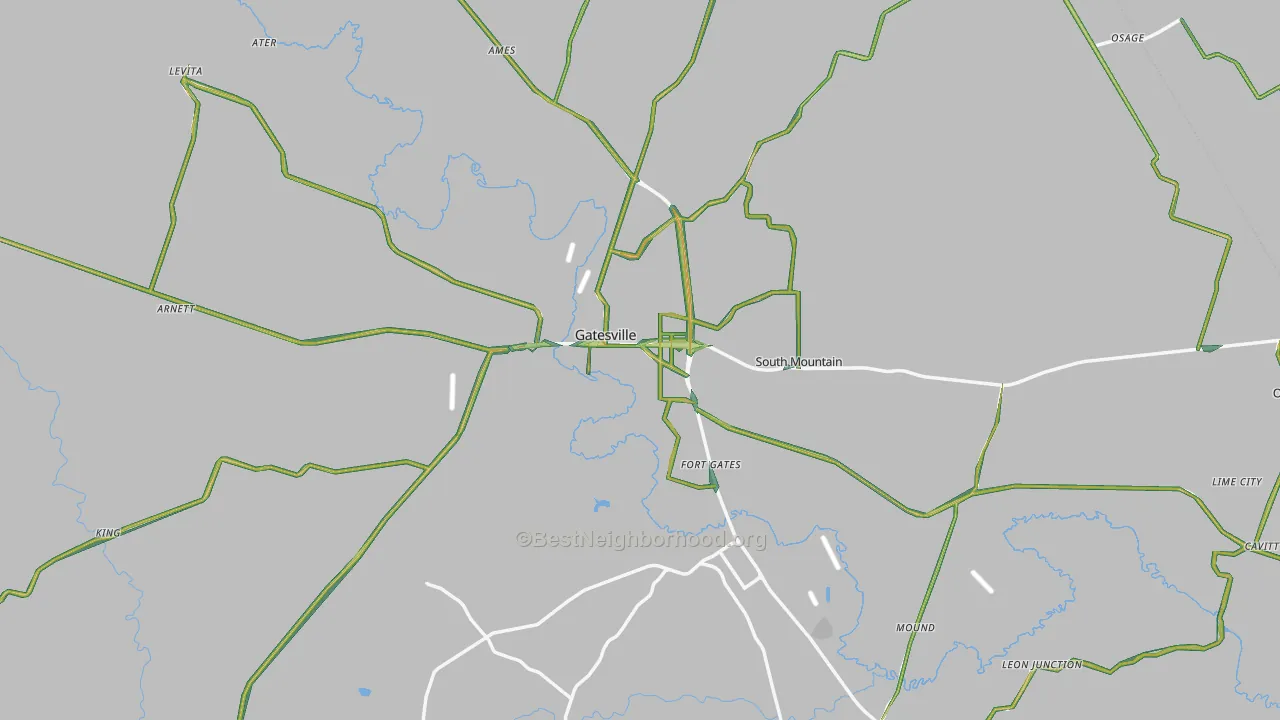 76528, TX Map of Noise Levels in 76528