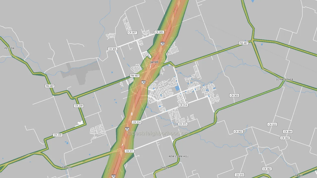 76537, TX Map of Noise Levels in 76537