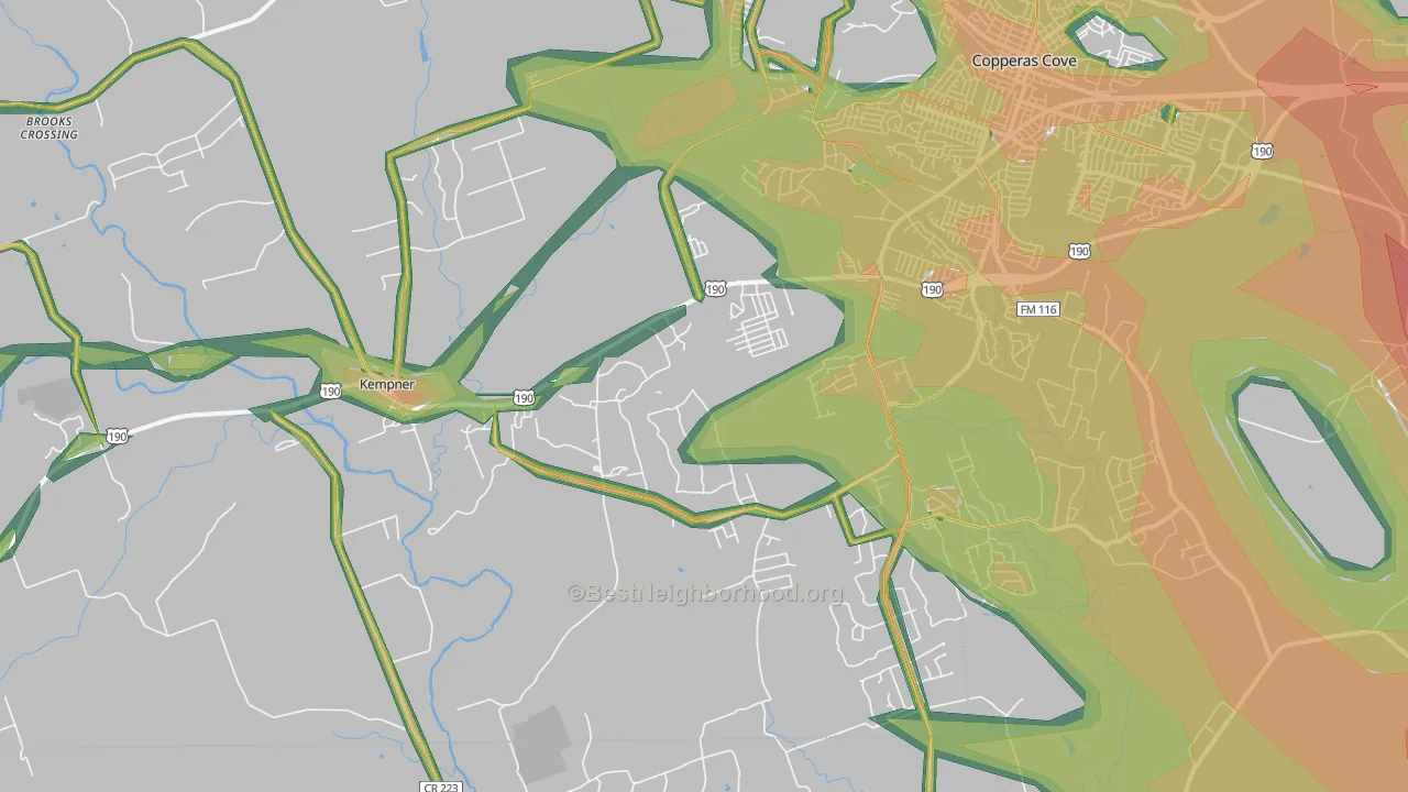 76539, TX Map of Noise Levels in 76539