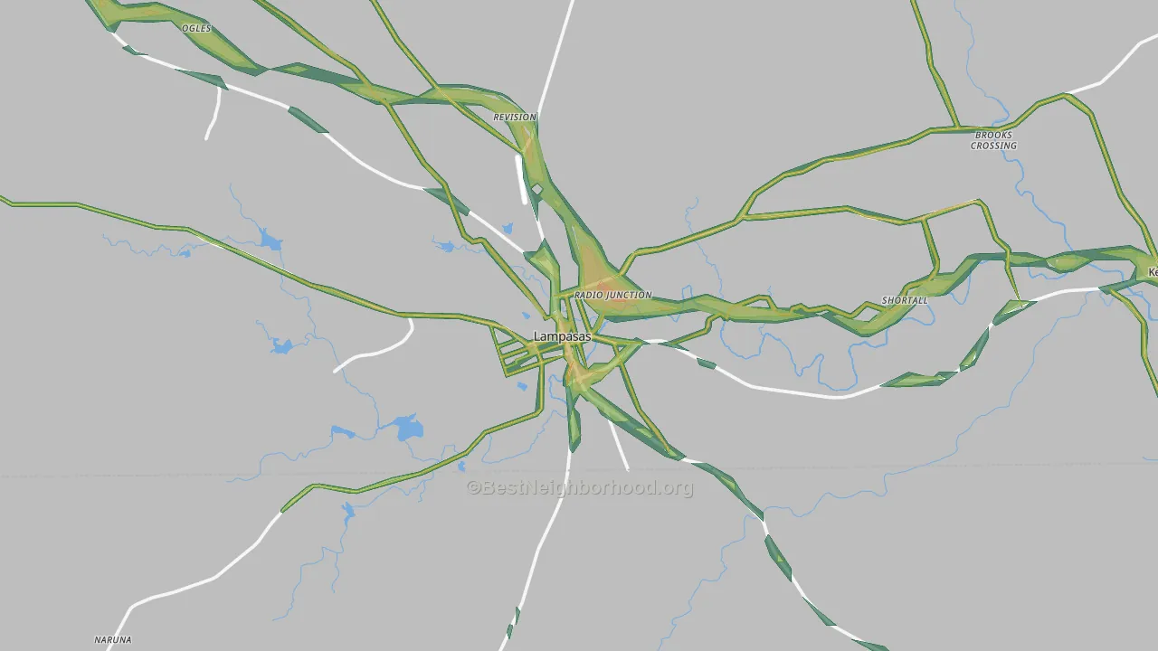 76550, TX Map of Noise Levels in 76550