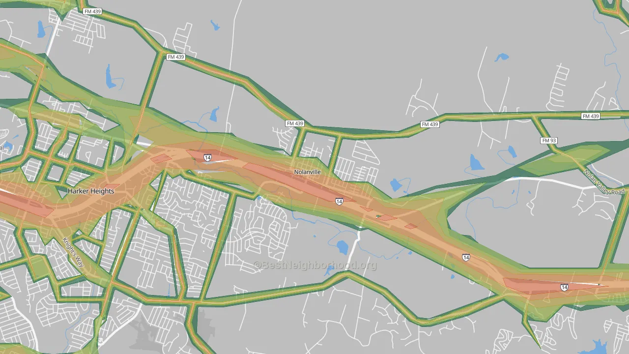76559, TX Map of Noise Levels in 76559