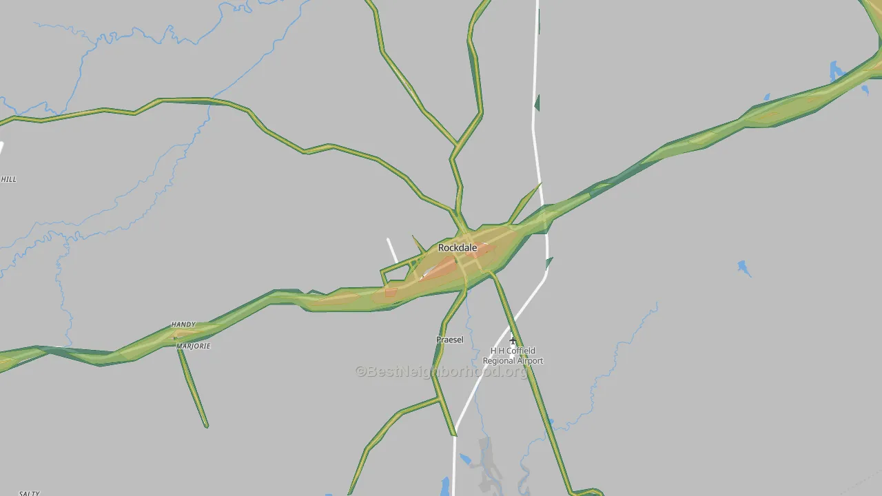 76567, TX Map of Noise Levels in 76567