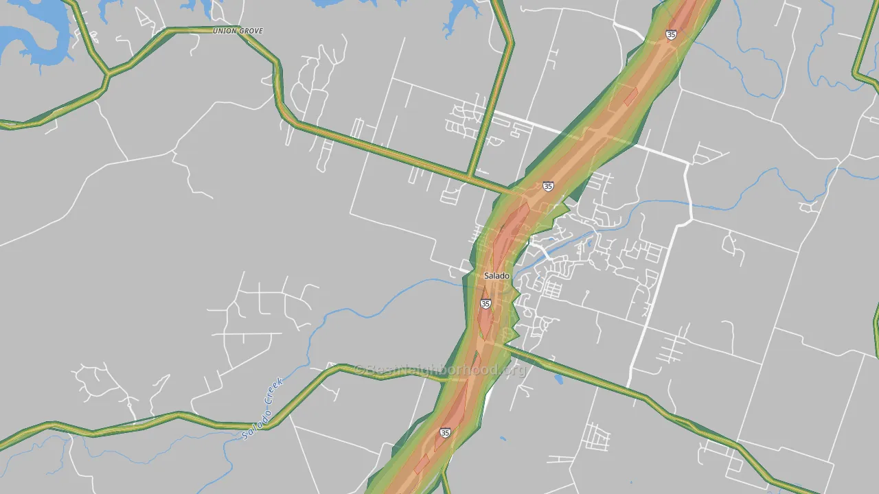 76571, TX Map of Noise Levels in 76571