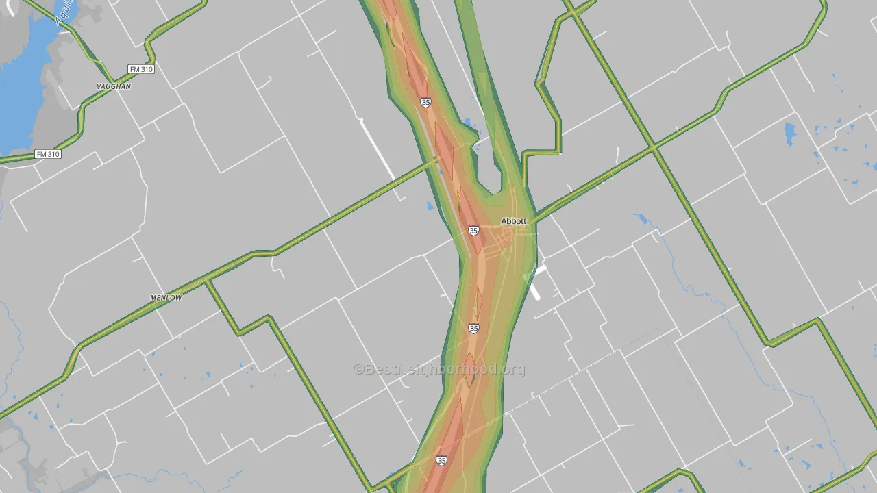76621, TX Map of Noise Levels in 76621