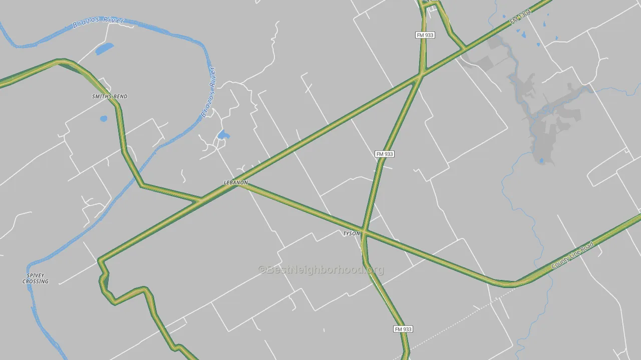 76622, TX Map of Noise Levels in 76622