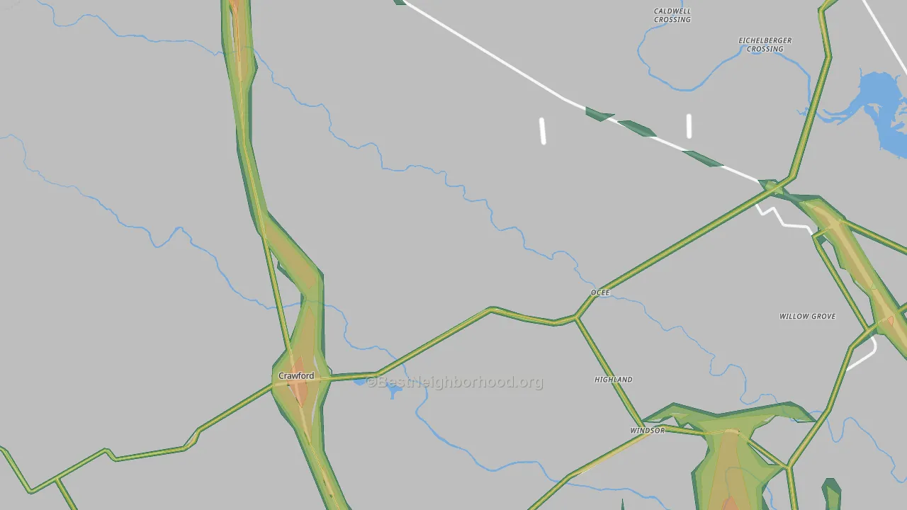 76638, TX Map of Noise Levels in 76638