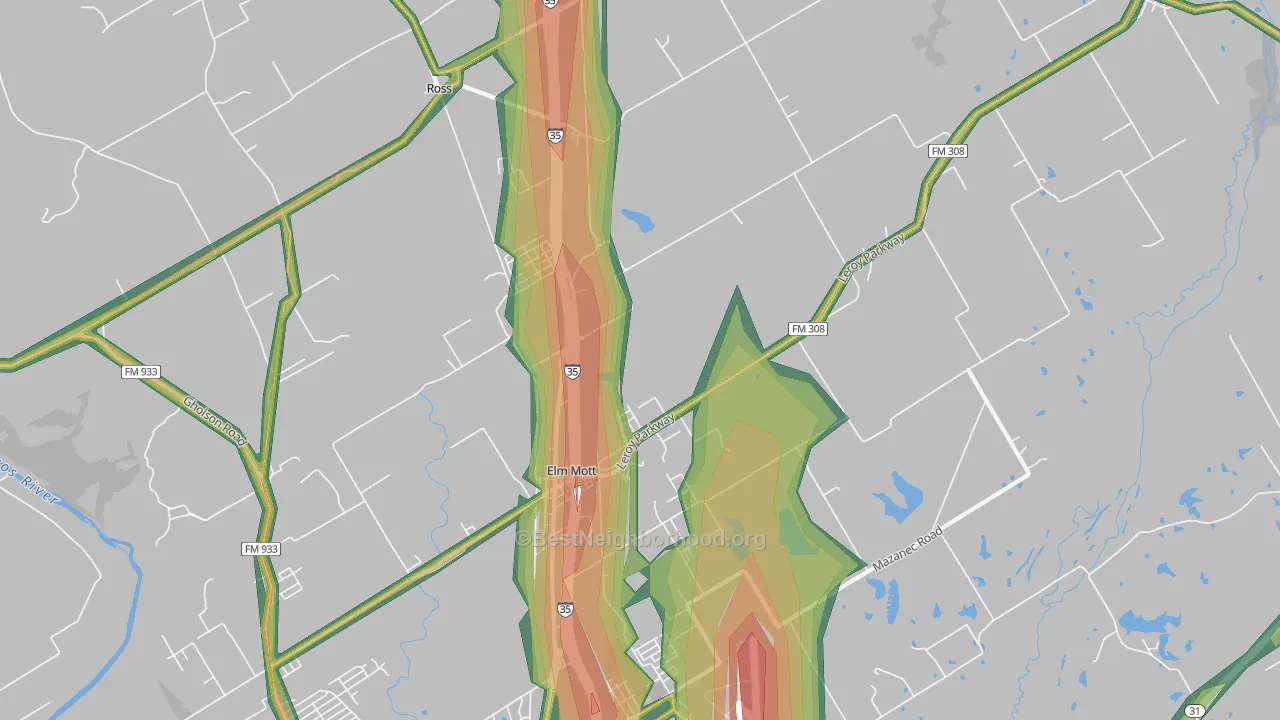 76640, TX Map of Noise Levels in 76640