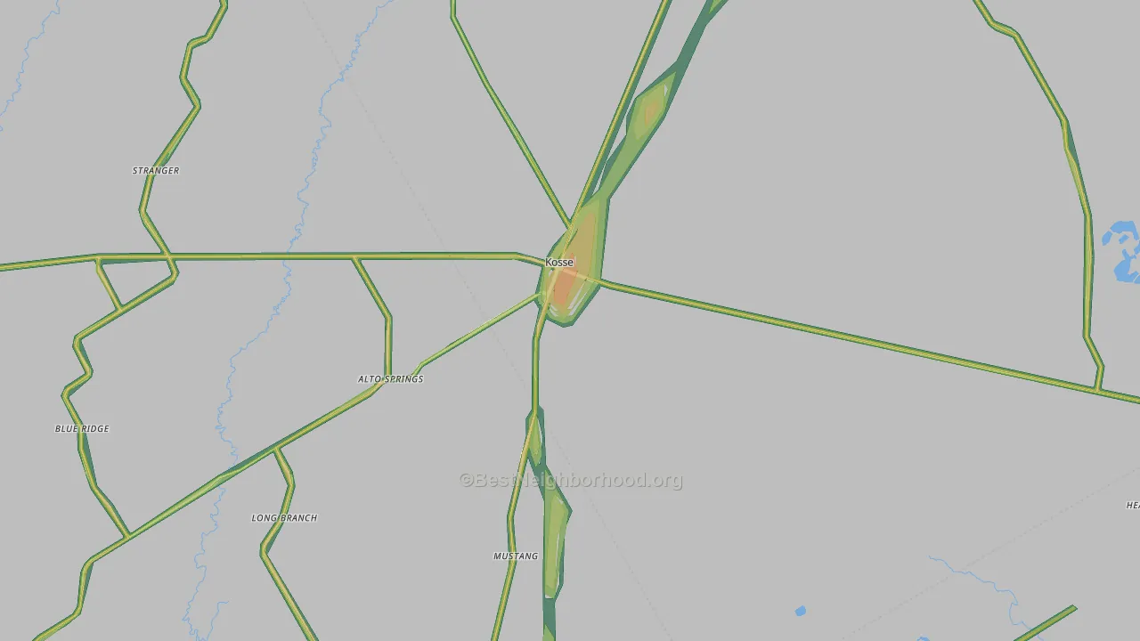 76653, TX Map of Noise Levels in 76653