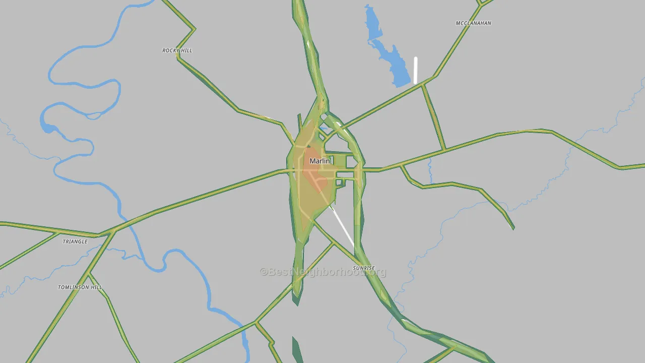 76661, TX Map of Noise Levels in 76661