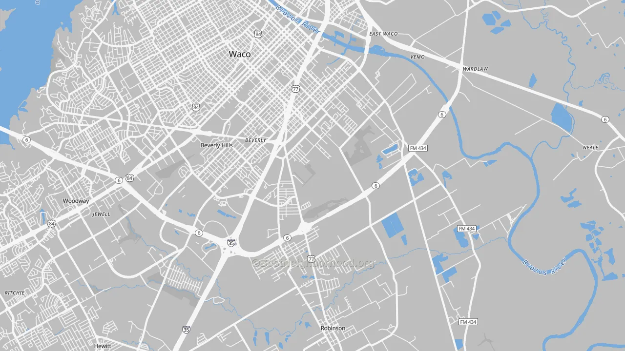 76706, TX Map of Noise Levels in 76706