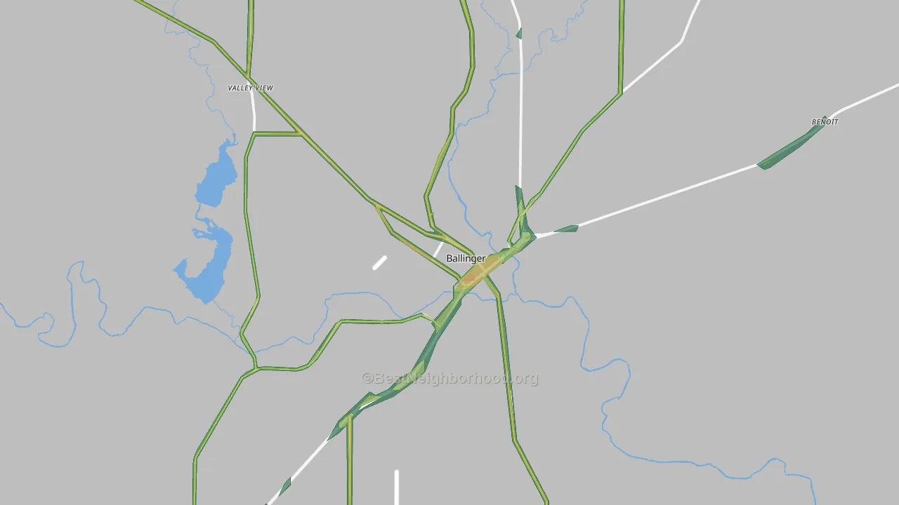 76821, TX Map of Noise Levels in 76821