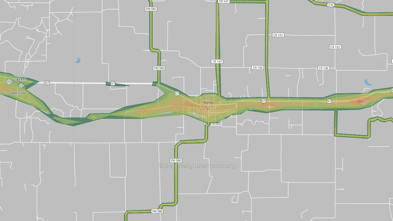 76823, TX Map of Noise Levels in 76823