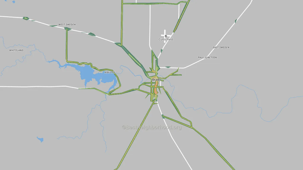 76825, TX Map of Noise Levels in 76825