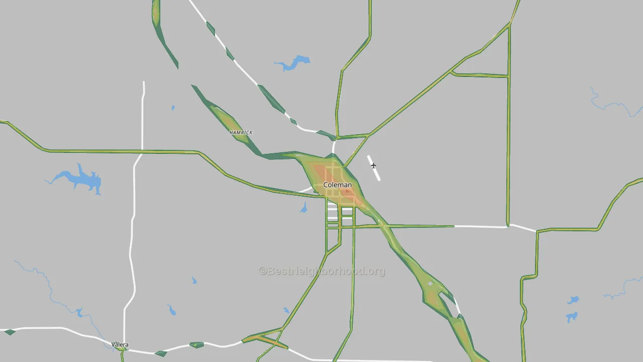 76834, TX Map of Noise Levels in 76834