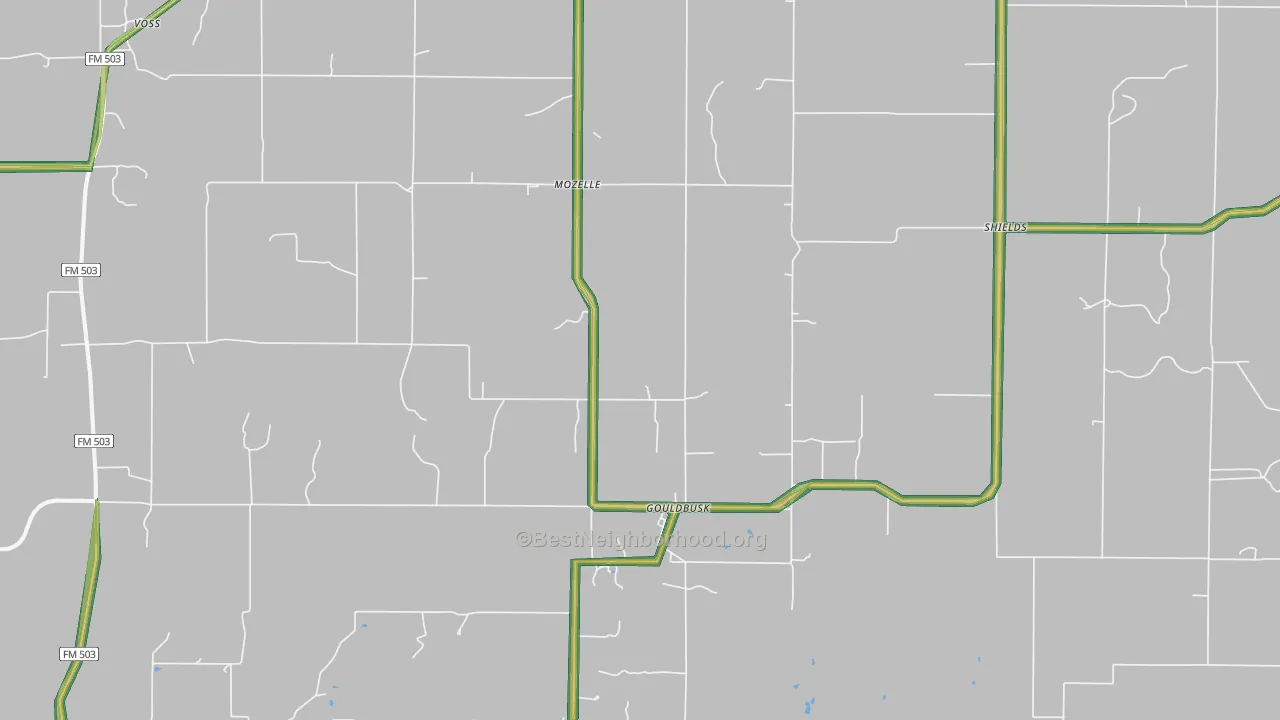 76845, TX Map of Noise Levels in 76845