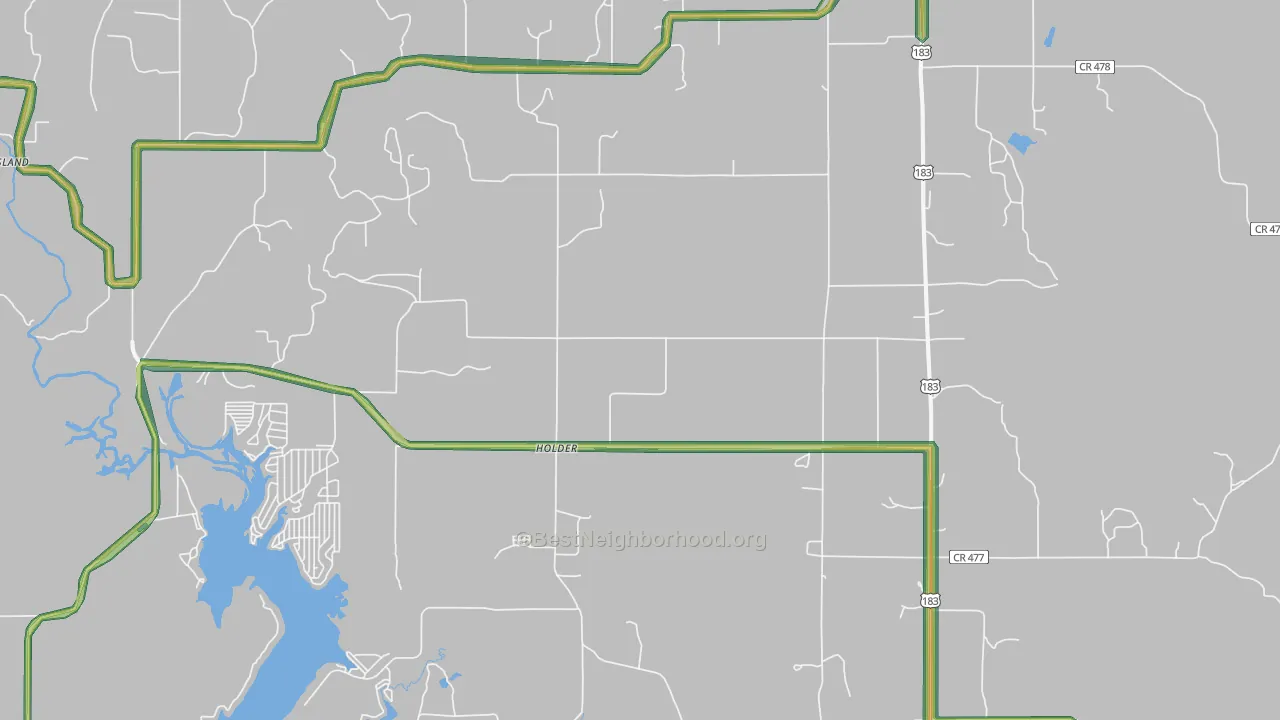 76857, TX Map of Noise Levels in 76857