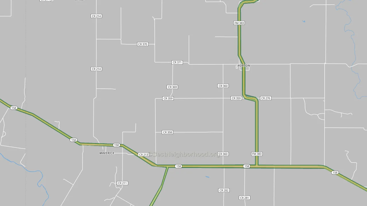 76865, TX Map of Noise Levels in 76865