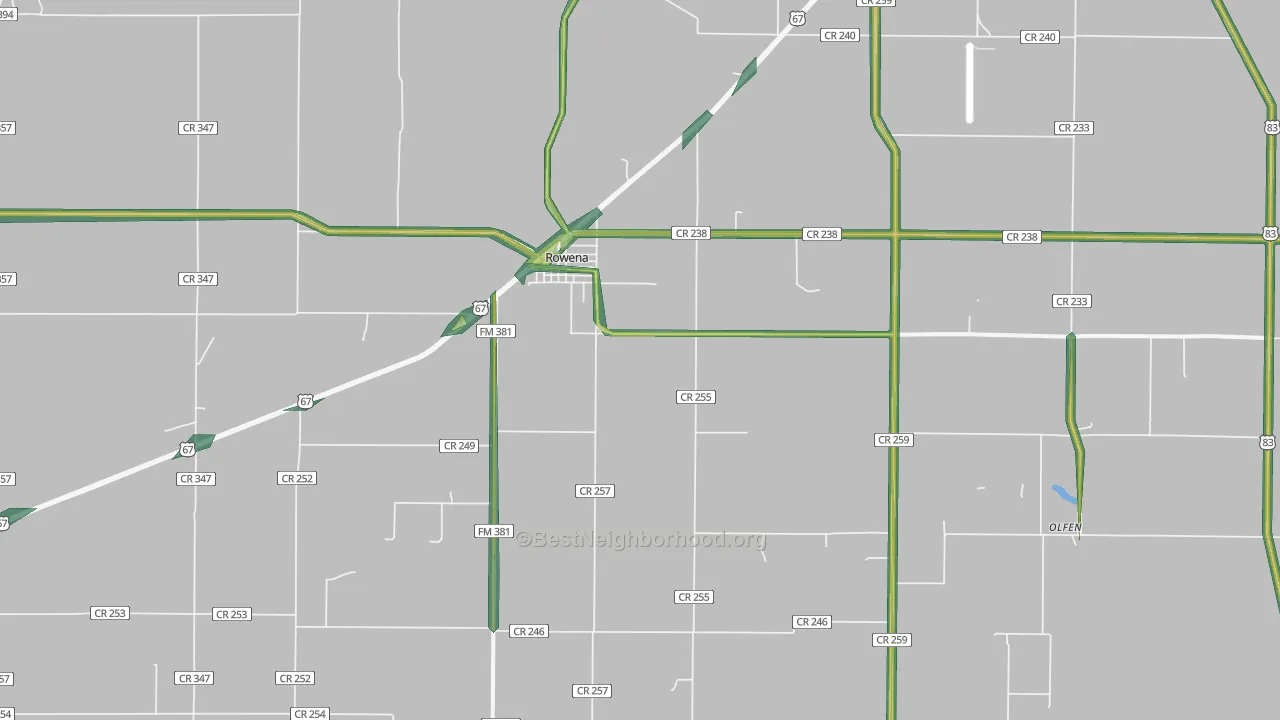 76875, TX Map of Noise Levels in 76875