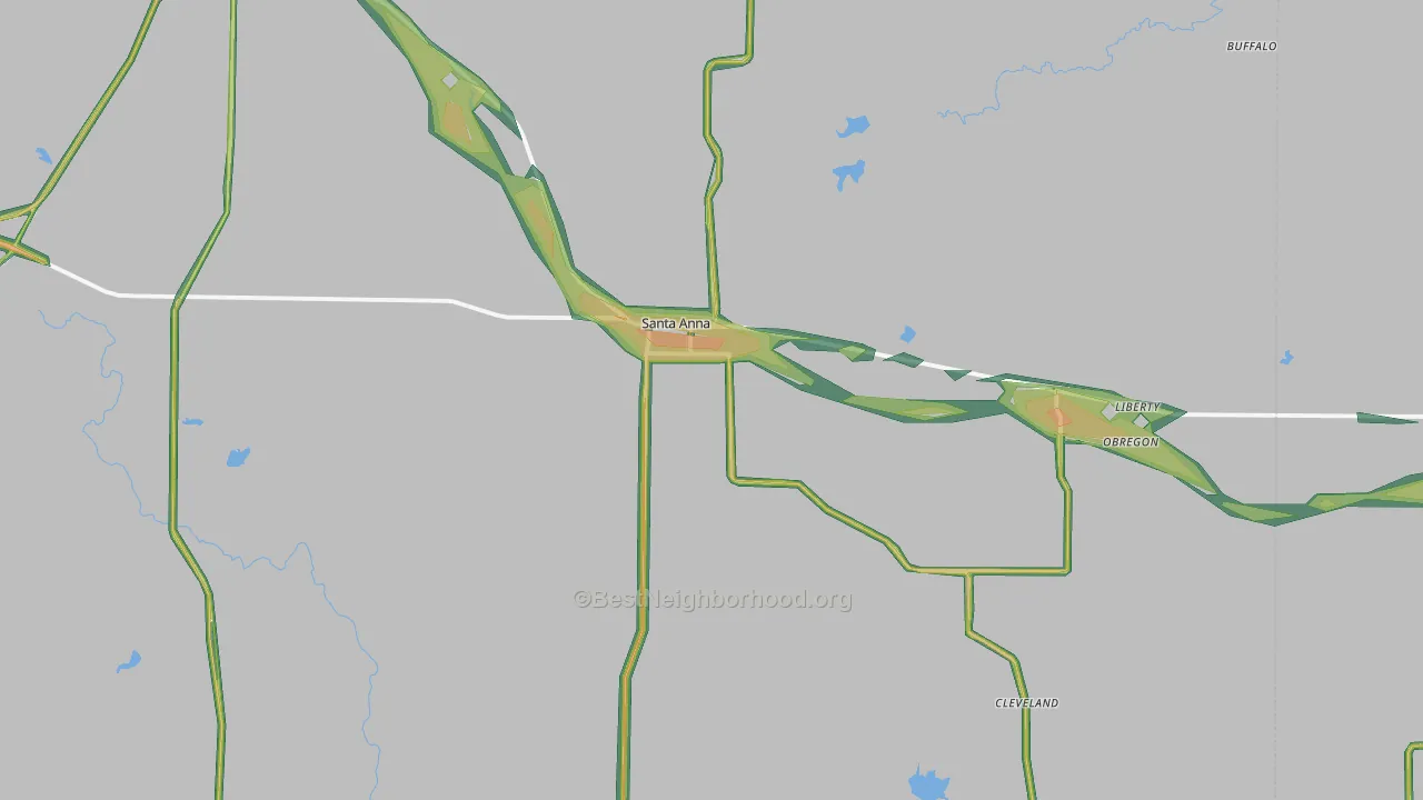76878, TX Map of Noise Levels in 76878