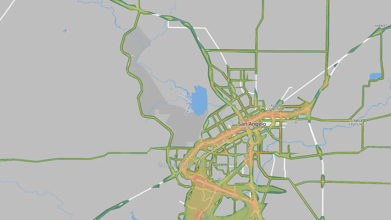 76901, TX Map of Noise Levels in 76901