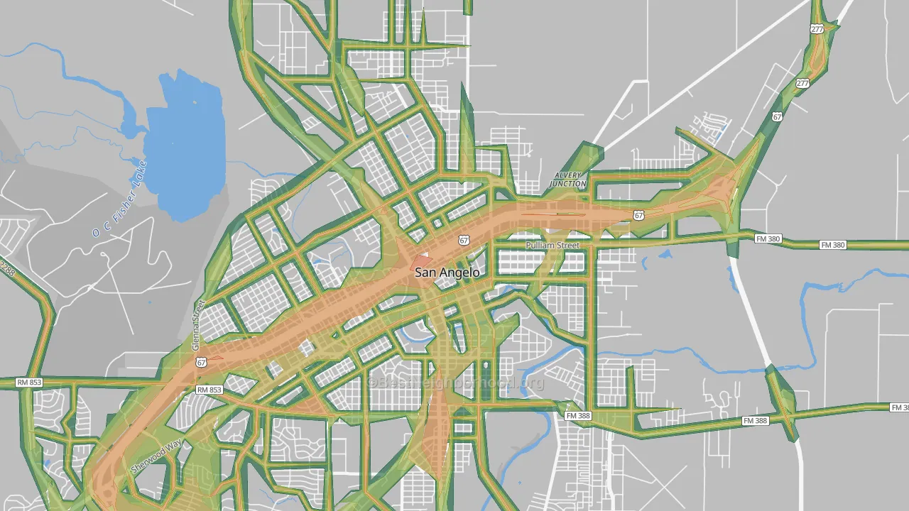 76903, TX Map of Noise Levels in 76903
