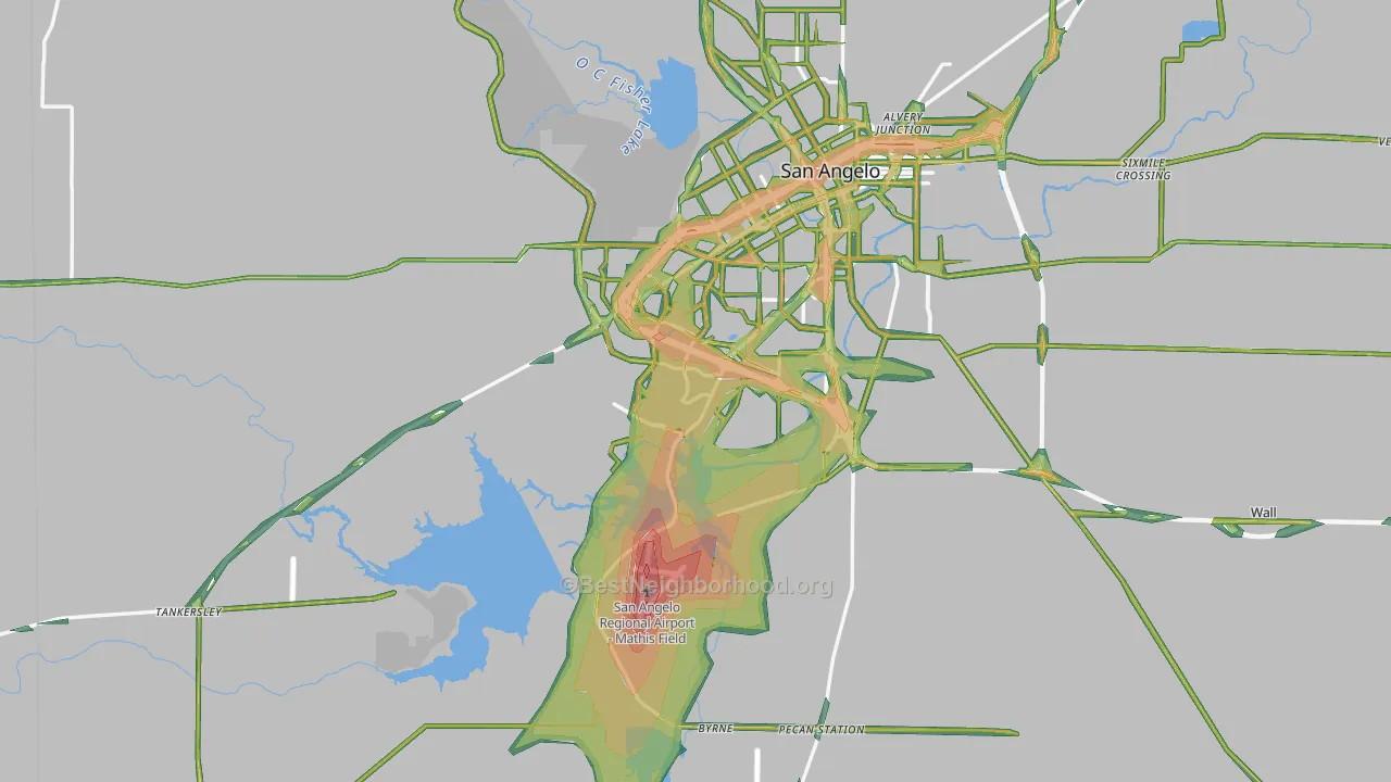 76904, TX Map of Noise Levels in 76904