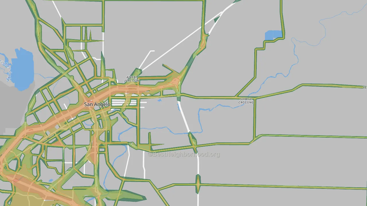 76905, TX Map of Noise Levels in 76905