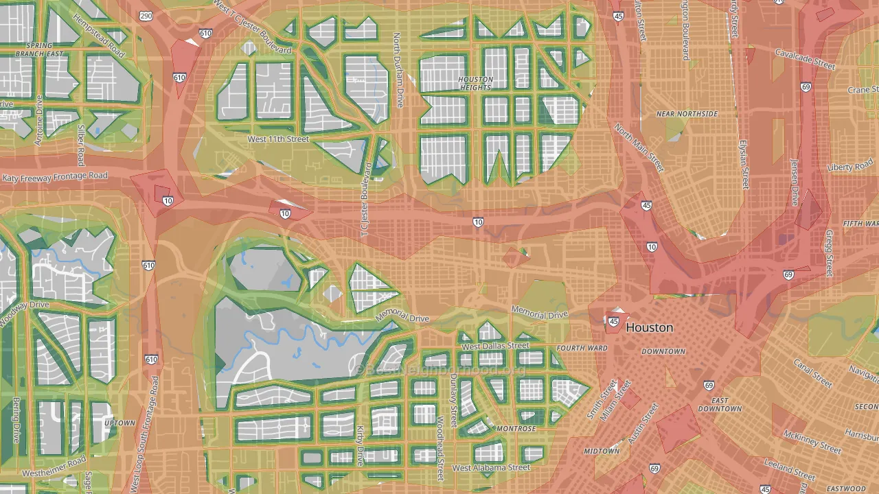 77007, TX Map of Noise Levels in 77007
