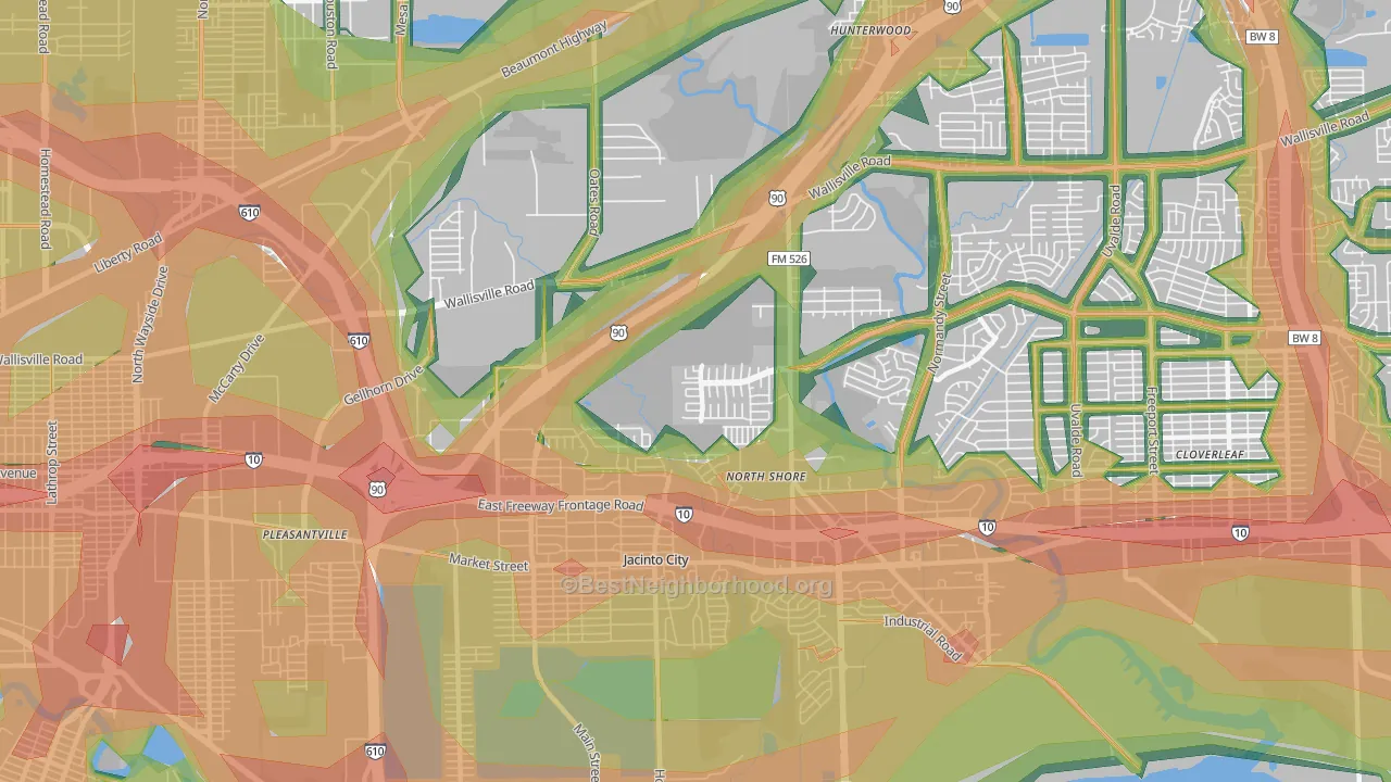 77013, TX Map of Noise Levels in 77013
