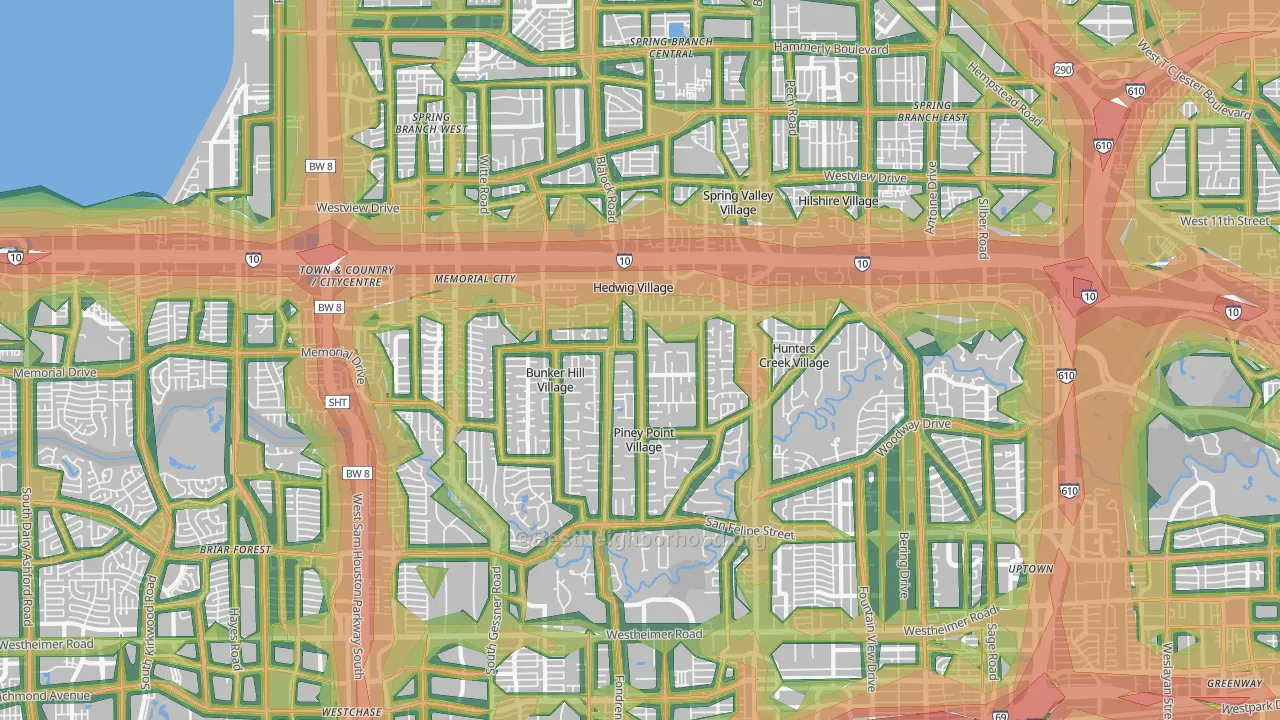 77024, TX Map of Noise Levels in 77024