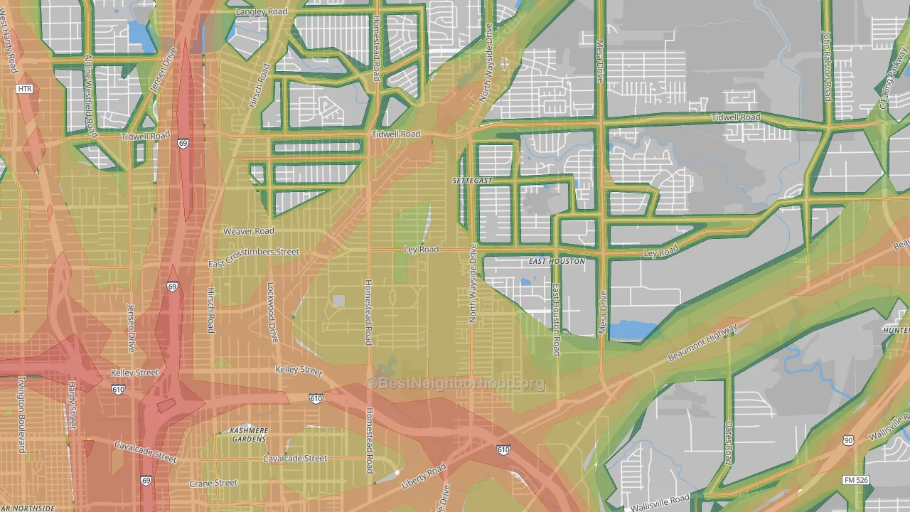 77028, TX Map of Noise Levels in 77028